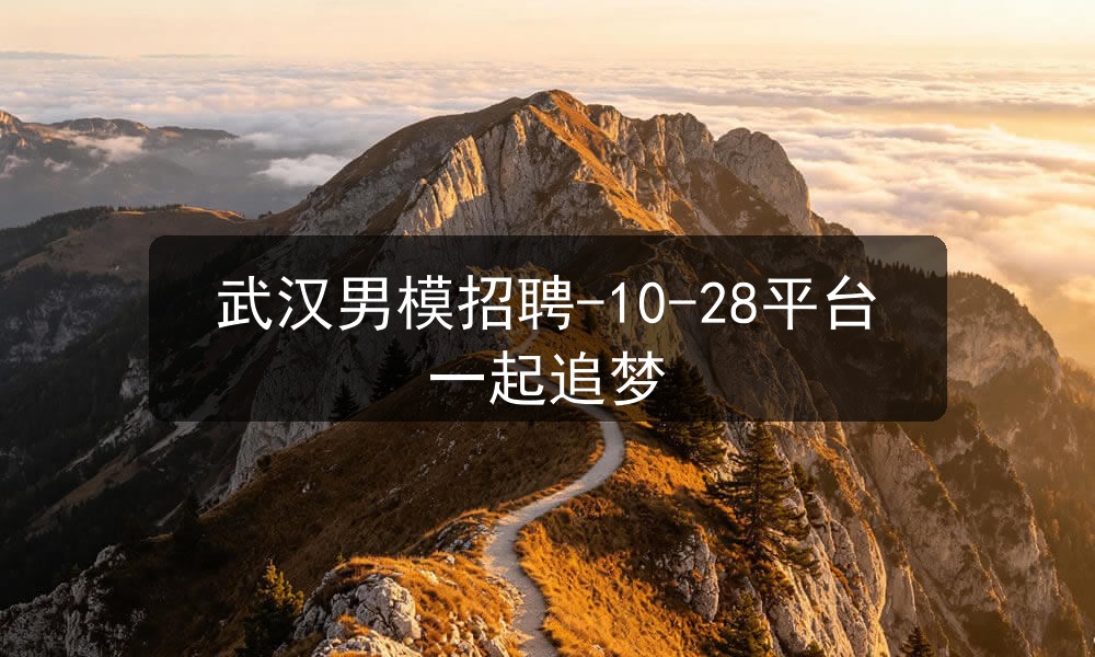 武汉日结男模招聘-10-28平台一起追梦